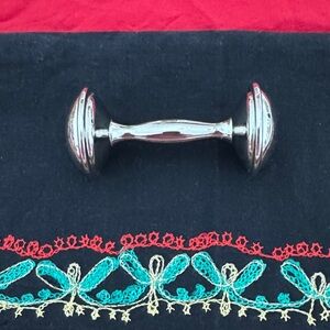 Baby rattle, vintage - 1950’s Silver or silver plate (no markings) mlb